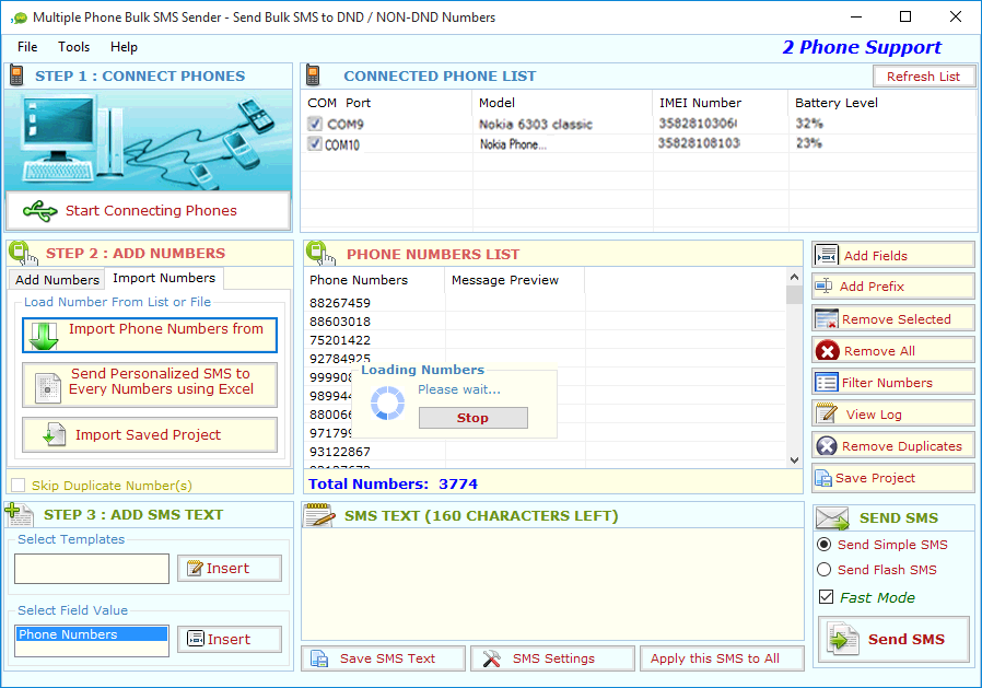 Multiple Bulk SMS Sender