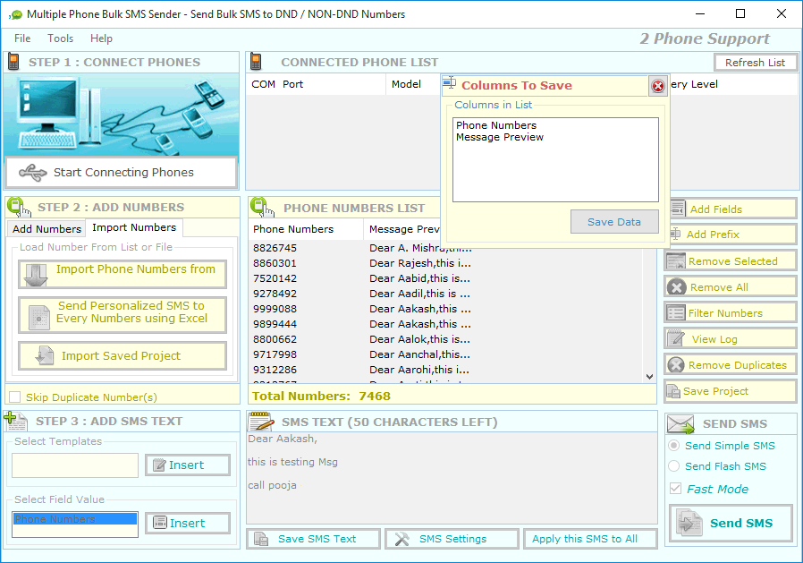 Multiple Bulk SMS Sender