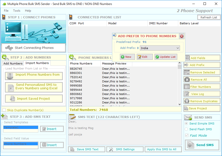 Multiple Bulk SMS Sender